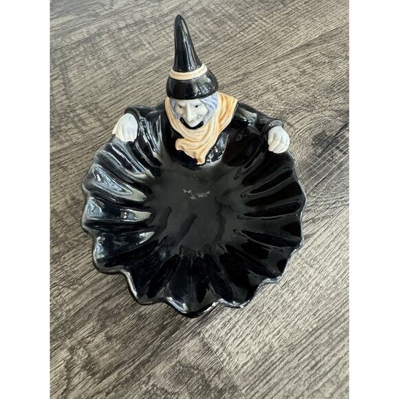 Vintage 1990s White Candy Dish Bowl Black Dress Is Bowl Kitschy - Picture 2 of 9